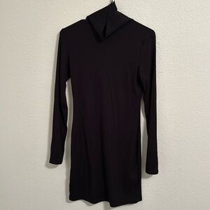 Lulus Body Con Black Turtle Neck Dress